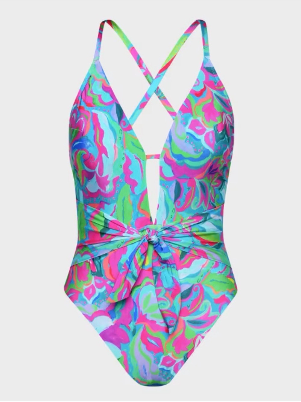 Sunshine 79 Swirltopia V Plunge One-Piece size 6